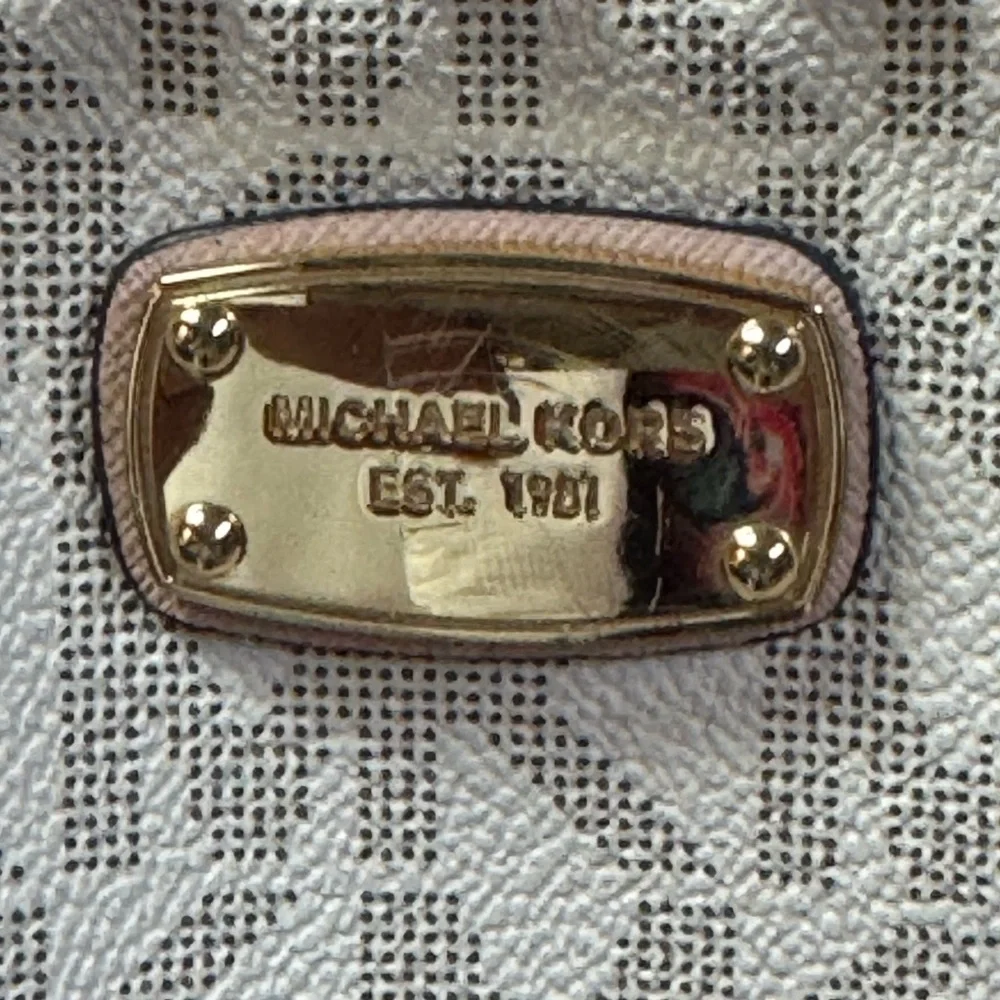 Michael Kors Pink and Cream Studded Satchel